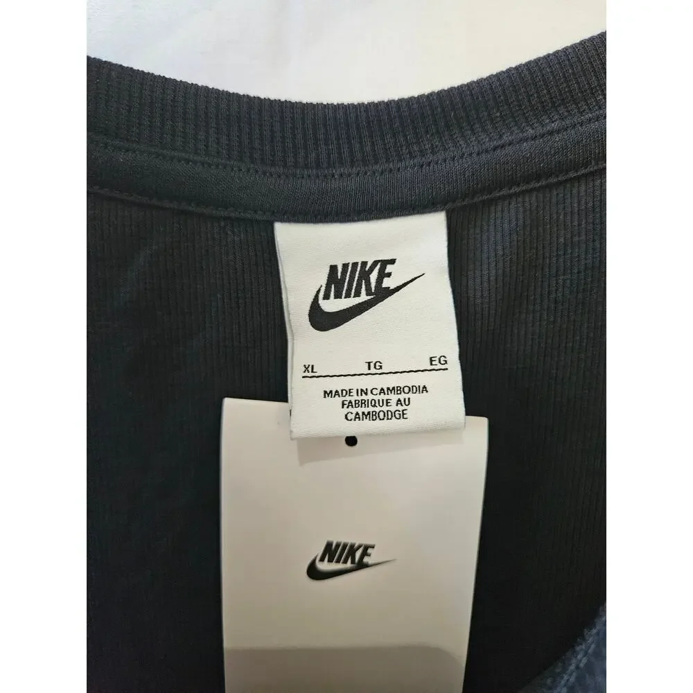 Nike Ribbed Crop Sleeveless Athletic Top Black XL FB8279-010